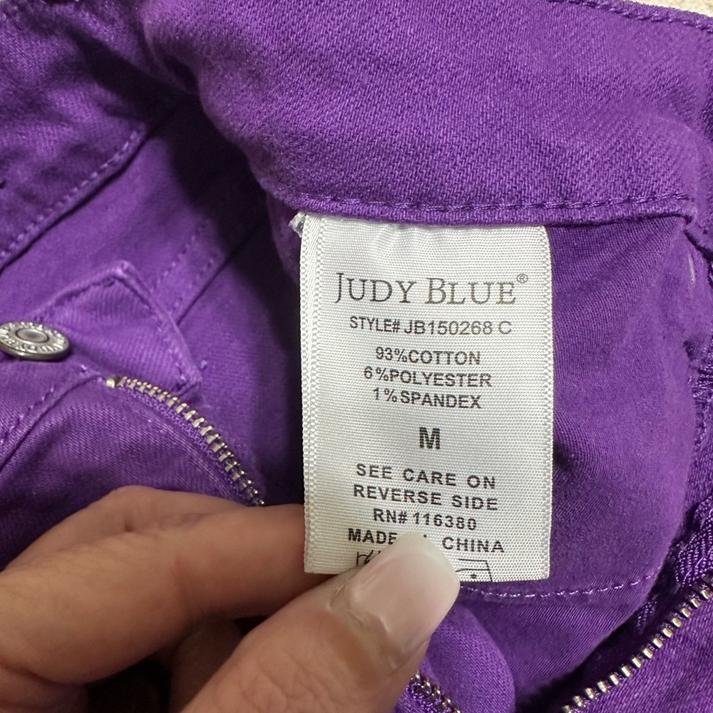 Judy Blue tummy control Vibrant Purple Women's Shorts - Picture 6 of 9